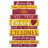 Iowa State Cyclones Sign 11x17 Wood Family Word-0
