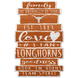 Texas Longhorns Sign 11x17 Wood Family Word-0