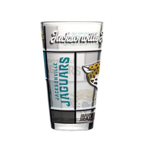 Jacksonville Jaguars Pint Glass 16oz Quilted Stained Boxed-0
