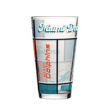 Miami Dolphins Pint Glass 16oz Quilted Stained Boxed-0