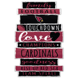 Arizona Cardinals Sign 11x17 Wood Family Word-0