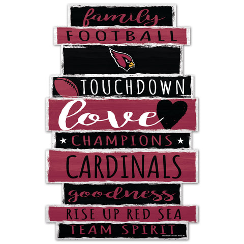 Arizona Cardinals Sign 11x17 Wood Family Word-0