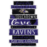 Baltimore Ravens Sign 11x17 Wood Family Word-0