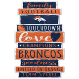 Denver Broncos Sign 11x17 Wood Family Word-0