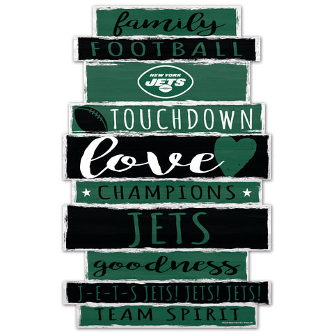 New York Jets Sign 11x17 Wood Family Word-0