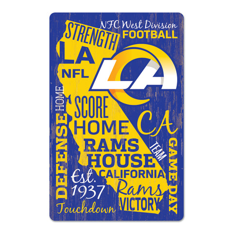 Los Angeles Rams Sign 11x17 Wood Wordage-0