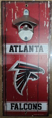 Atlanta Falcons Sign Wood 5x11 Bottle Opener Alternate-0