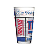 New York Giants Pint Glass 16oz Quilted Stained Boxed-0