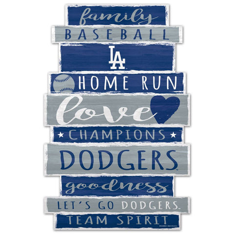 Los Angeles Dodgers Sign 11x17 Wood Family Word Design-0