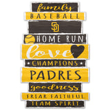 San Diego Padres Sign 11x17 Wood Family Word-0
