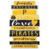 Pittsburgh Pirates Sign 11x17 Wood Family Word-0