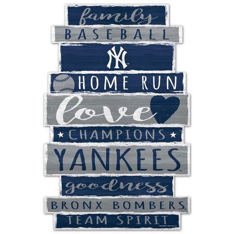 New York Yankees Sign 11x17 Wood Family Word Design-0