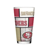 San Francisco 49ers Pint Glass 16oz Quilted Stained Boxed-0