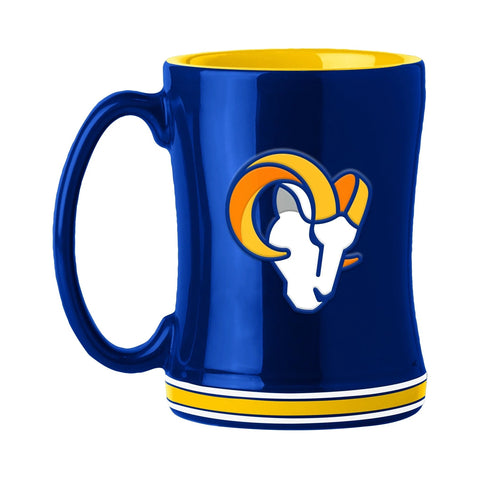 Los Angeles Rams Coffee Mug 14oz Sculpted Relief Team Color-0