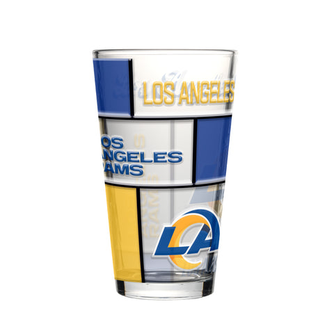 Los Angeles Rams Pint Glass 16oz Quilted Stained Boxed-0
