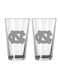North Carolina Tar Heels Glass Pint Frost Design 2 Piece Set-0