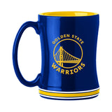 Golden State Warriors Coffee Mug 14oz Sculpted Relief Team Color-0