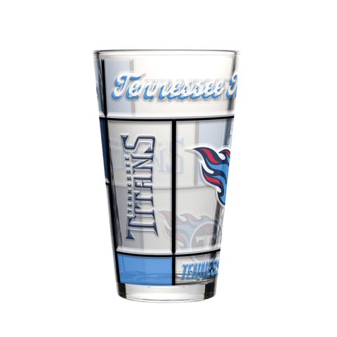 Tennessee Titans Pint Glass 16oz Quilted Stained Boxed-0