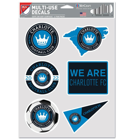 Charlotte FC Decal Multi Use Fan 6 Pack Special Order-0