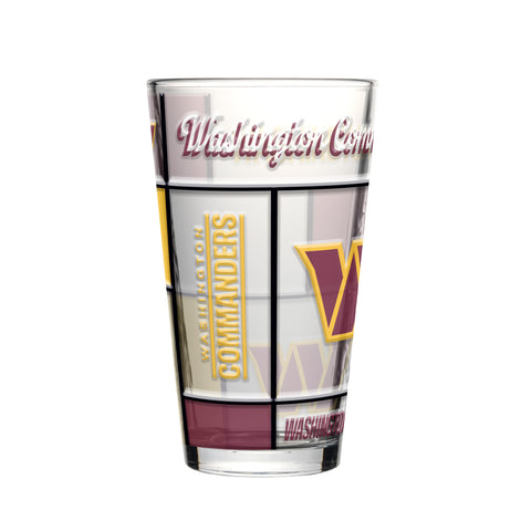 Washington Commanders Pint Glass 16oz Quilted Stained Boxed-0