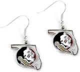 Florida State Seminoles Earrings State Design-0