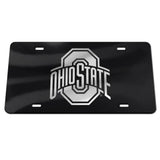 Ohio State Buckeyes License Plate Inlaid Style Black-0