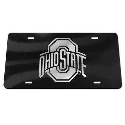 Ohio State Buckeyes License Plate Inlaid Style Black-0