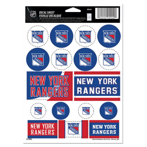 New York Rangers Decal Sheet 5x7 Vinyl-0