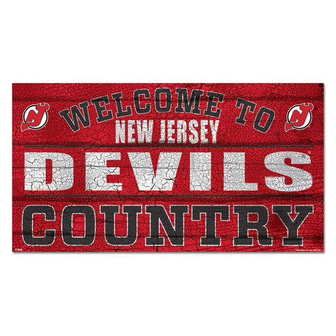 New Jersey Devils Sign 13x24 Wood Country-0