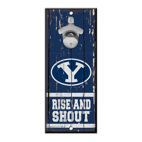 BYU Cougars Sign Wood 5x11 Bottle Opener Slogan-0