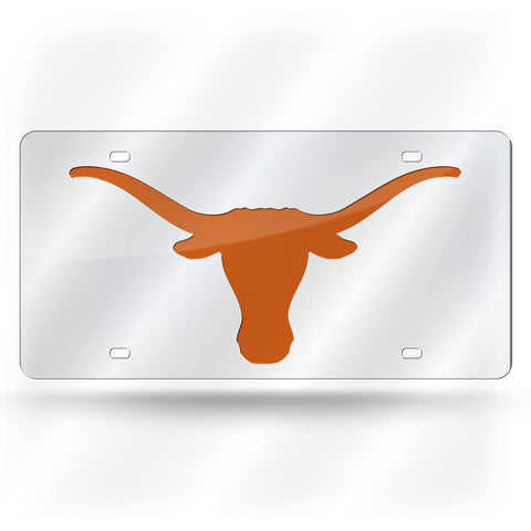 Texas Longhorns License Plate Laser Cut Silver-0