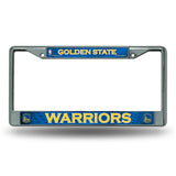 Golden State Warriors License Plate Frame Chrome Printed Insert-0