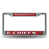 Kansas City Chiefs License Plate Frame Chrome Printed Insert-0