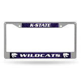 Kansas State Wildcats License Plate Frame Chrome Printed Insert-0