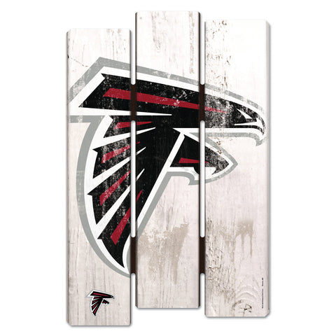 Atlanta Falcons Sign 11x17 Wood Fence Style White-0