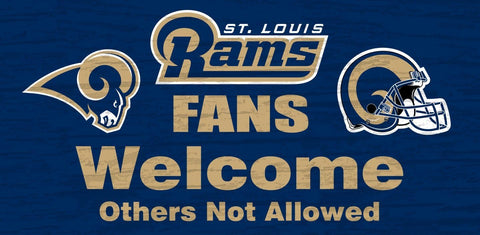 St. Louis Rams Sign Wood 12x6 Fans Welcome-0