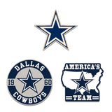 Dallas Cowboys Enamel Pin Set 3 Piece-0
