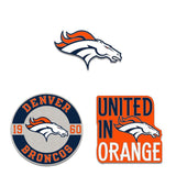 Denver Broncos Enamel Pin Set 3 Piece-0