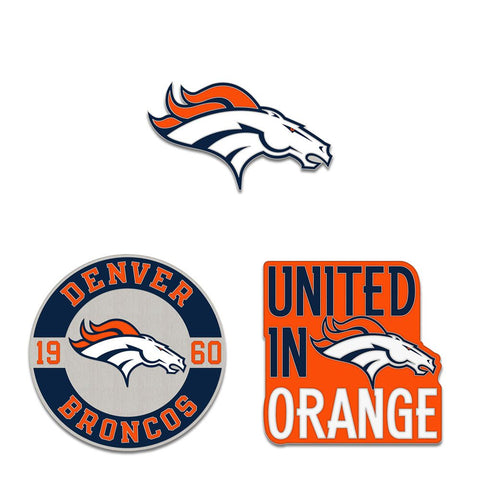 Denver Broncos Enamel Pin Set 3 Piece-0