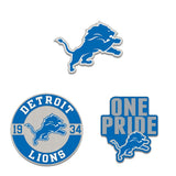 Detroit Lions Enamel Pin Set 3 Piece-0