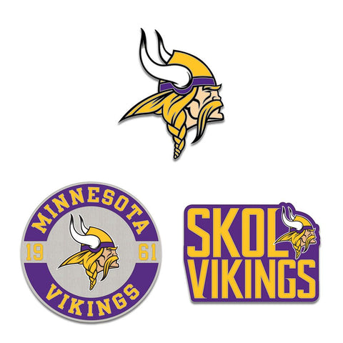 Minnesota Vikings Enamel Pin Set 3 Piece-0