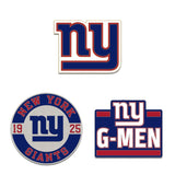 New York Giants Enamel Pin Set 3 Piece-0
