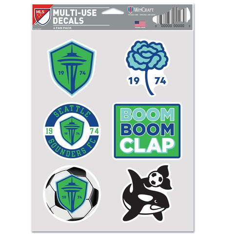 Seattle Sounders FC Decal Multi Use Fan 6 Pack Special Order-0