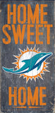 Miami Dolphins Wood Sign - Home Sweet Home 6"x12"-0