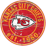 Kansas City Chiefs Wood Sign - 24" Round - Special Order-0