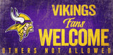 Minnesota Vikings Wood Sign Fans Welcome 12x6-0