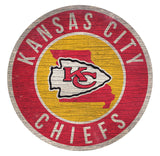 Kansas City Chiefs Sign Wood 12 Inch Round State Design-0