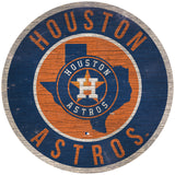 Houston Astros Sign Wood 12 Inch Round State Design-0