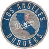 Los Angeles Dodgers Sign Wood 12 Inch Round State Design-0