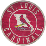 St. Louis Cardinals Sign Wood 12 Inch Round State Design-0